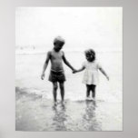 Little girl and boy holding hands largeposter