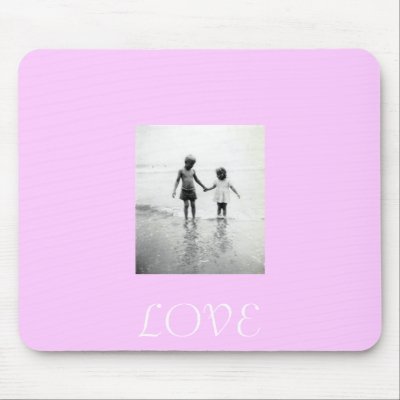 Little girl and boy in love holding hands mousepad by amazingvintage