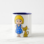 Little Girl and Cat Mug