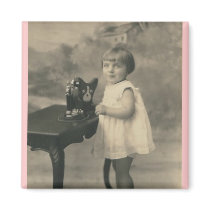 little girl and dog phone magnets by amazingvintage little girl and dog phone magnets