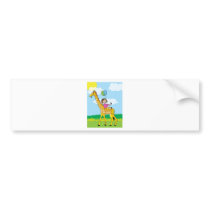 Little Girl and Giraffe bumper stickers by mariabellimages Little Girl and Giraffe bumper stickers