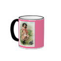 Little Girl and her Eggs Easter mugs by MyOtherPlanet Little Girl and her Eggs Easter mugs