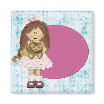 Little Girl and her Kitty magnets