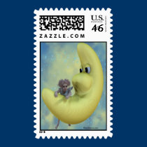 Little Girl Angel at Play Stamp stamps