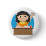 Little Girl at School Asian Buttons