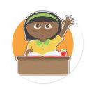 Little Girl at School Black stickers