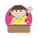 Little Girl at School stickers