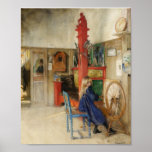 Little Girl at Spinning Wheel Print