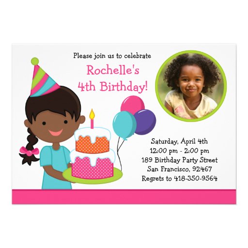 Little Girl Birthday Party Invitation