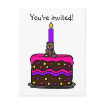 little girl birthday party invitation postcards
