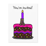 little girl birthday party invitation postcards