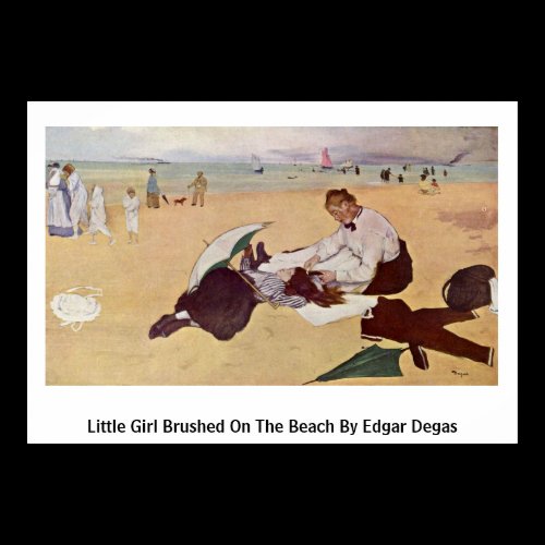 Little Girl Brushed On The Beach By Edgar Degas Posters
