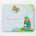 Little girl & butterfly - mousepad template