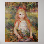 Little Girl Carrying Flowers Print