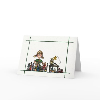 little girl christmas_ (af) 0001 greeting cards by JAImpressions
