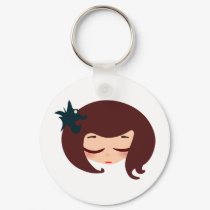 little girl face keychains