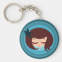 little girl face keychains