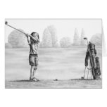 Little Girl Golfer Drawing by Kelli Swan cards