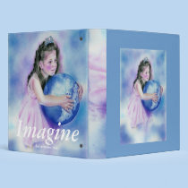 Little Girl Holding  Globe Earth Avery Binder
