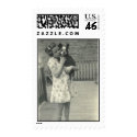 Little girl holding her dog stamp