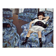 Little Girl In Blue Armchair By Cassatt Mary (Best Custom Invitation