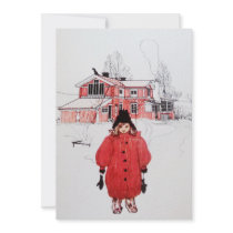 Little Girl in Front of a Farm House Custom Announcement