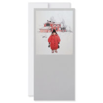 Little Girl in Front of a Farm House Customized Rack Card