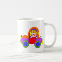 little girl in red car coffee mugs