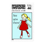 Little Girl in Red Stamp