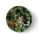 Little Girl in Rose Garden button