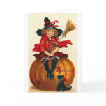 Little Girl in Witch Costume Cards