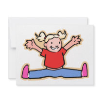 Little Girl Jumping for Joy! invitations