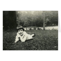 Little girl lying on the grass cards by amazingvintage Little girl lying on the grass cards