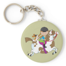 Little Girl On Horse Key Chains