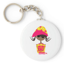 Little Girl on the Beach Keychains