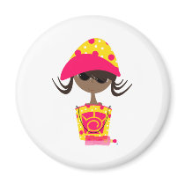 Little Girl on the Beach Magnets