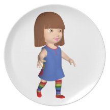 Little Girl Party Plates
