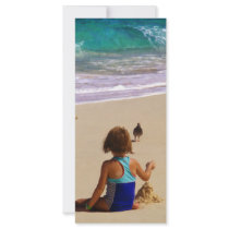 Little Girl Playing in Sand Personalized Rack Card