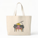 little girl playing piano bags