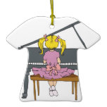 little girl playing piano ornaments