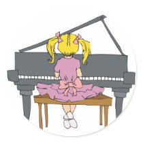 little girl playing piano stickers by geekme little girl playing piano stickers