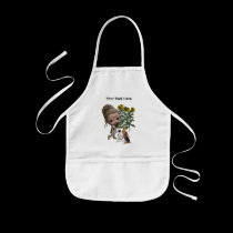 Little Girl Puppies And Flowers Personalized Apron by SmilinEyesTreasures Little Girl Puppies And Flowers Personalized Apron
