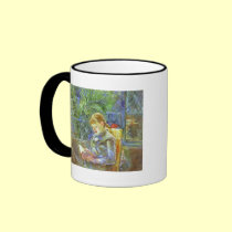 Little GIrl Reading mugs by vintagegiftmall Little GIrl Reading mugs