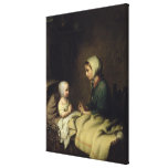 Little Girl Saying Her Prayers in Bed Gallery Wrapped Canvas