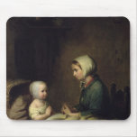 Little Girl Saying Her Prayers in Bed Mousepad