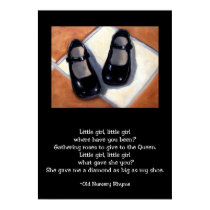 LITTLE GIRL SHOE POSTER WITH NURSERY RHYME posters by joyart LITTLE GIRL SHOE POSTER WITH NURSERY RHYME posters