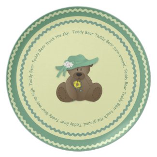 Little Girl Teddy Bear Plate