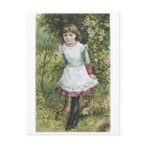 Little Girl Walking in The Woods postcards by vintagegiftmall Little Girl Walking in The Woods postcards