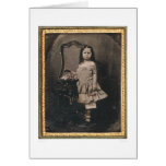 Little girl with a basket of flowers (40319) cards