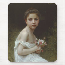 Little Girl With A Bouquet Mousepads